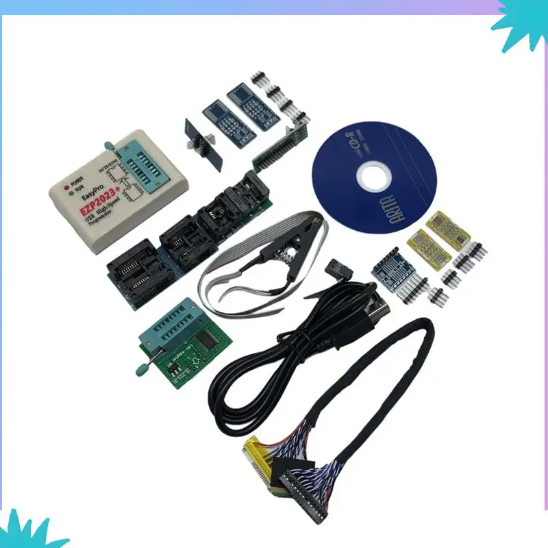 ABZW 2 セット EZP2023 USB SPI プログラマ 12 アダプタサポート 24 25 93 95 EEPROM フラッシュ Bios コンパイラ最高のプログラミング速度