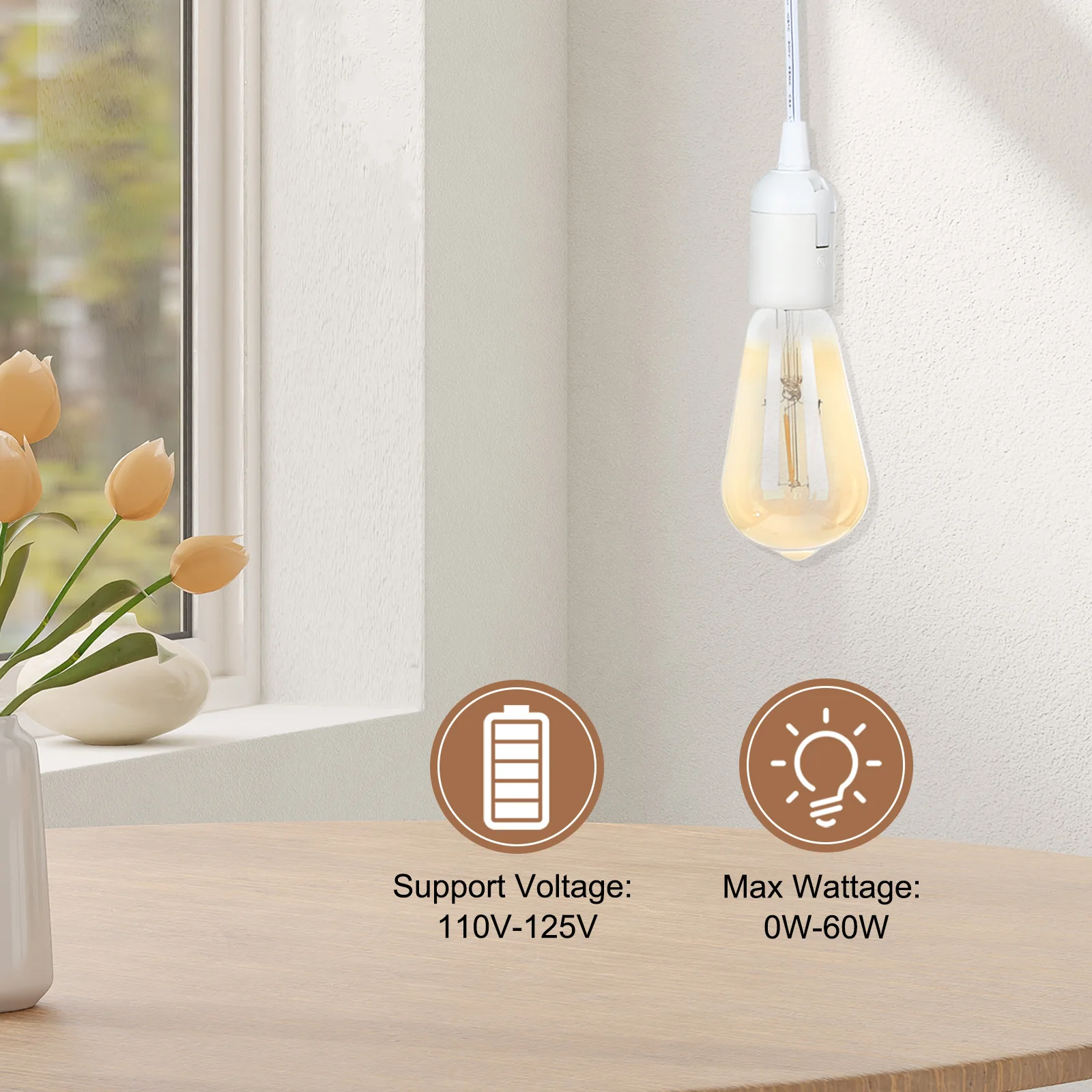 1/2 ชิ้น 15Ft แขวนสายไฟขยายจี้โคมไฟสายไฟพร้อมสวิตช์เปิด/ปิด Plug - in Light ซ็อกเก็ตสําหรับ e26 E27 ฐานหลอดไฟ