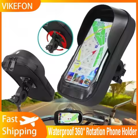 Handlebar Bag Phone Holder Bike Front Frame Phone Bag Waterproof Bicycle Motorcycle Cycling Bag Rotatable Cell Phone Holder