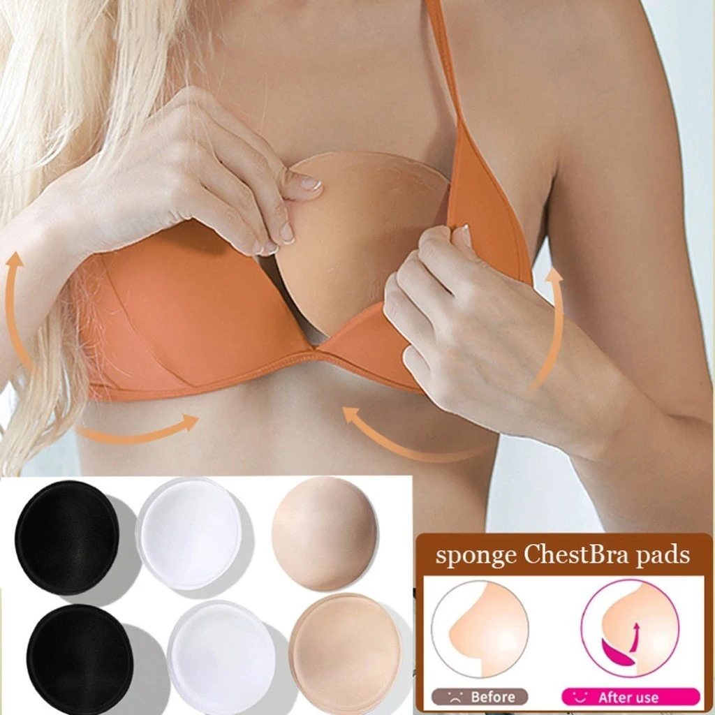 3 paia di reggiseno sportivo con inserto per reggiseno per seno in spugna per seno in spugna rotonda supporto per il seno per l'aumento del seno intimo per il seno