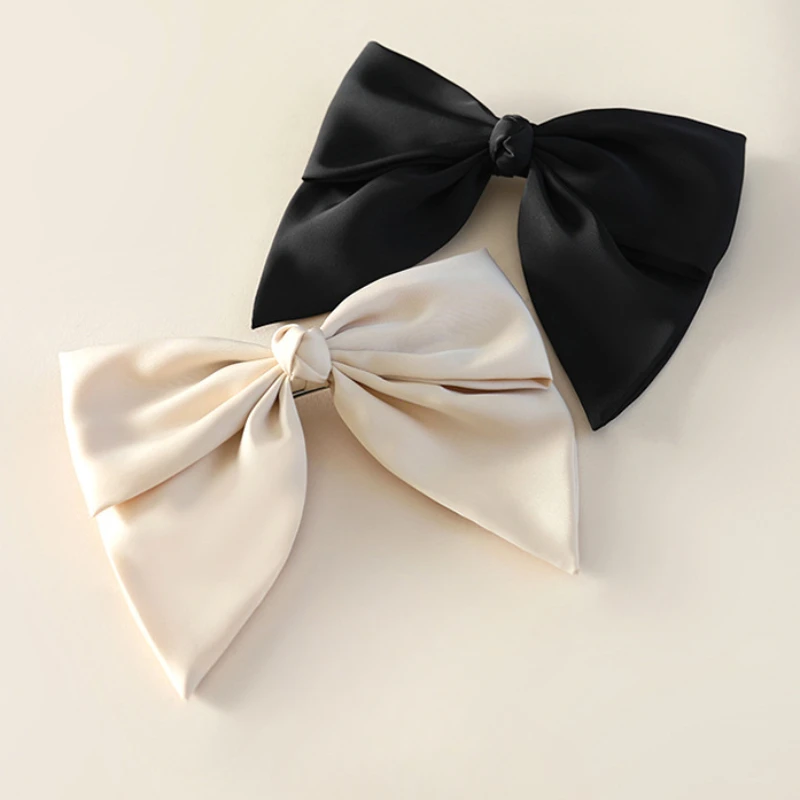 

Women's Korean-style Trendy Hair Clip, Horizontal Ponytail Clip, Elegant Hair Accessory, Fabric Satin Bow Hair Clip Style