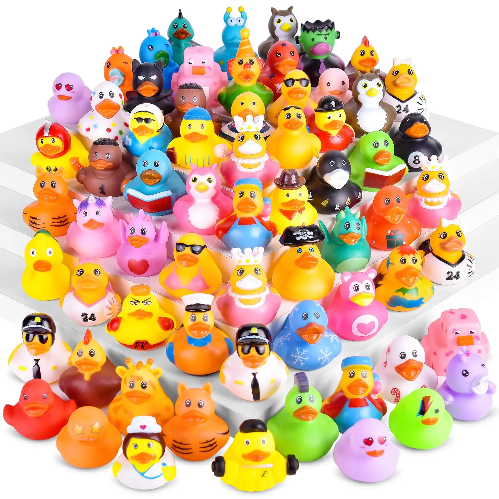 10/20/40/80PCS Patitos de Goma a Granel Surtidos, Patitos para el Baño, Pequeños Patitos de Goma para Bebés y Niños Pequeños, Juguetes Flotantes para el Baño