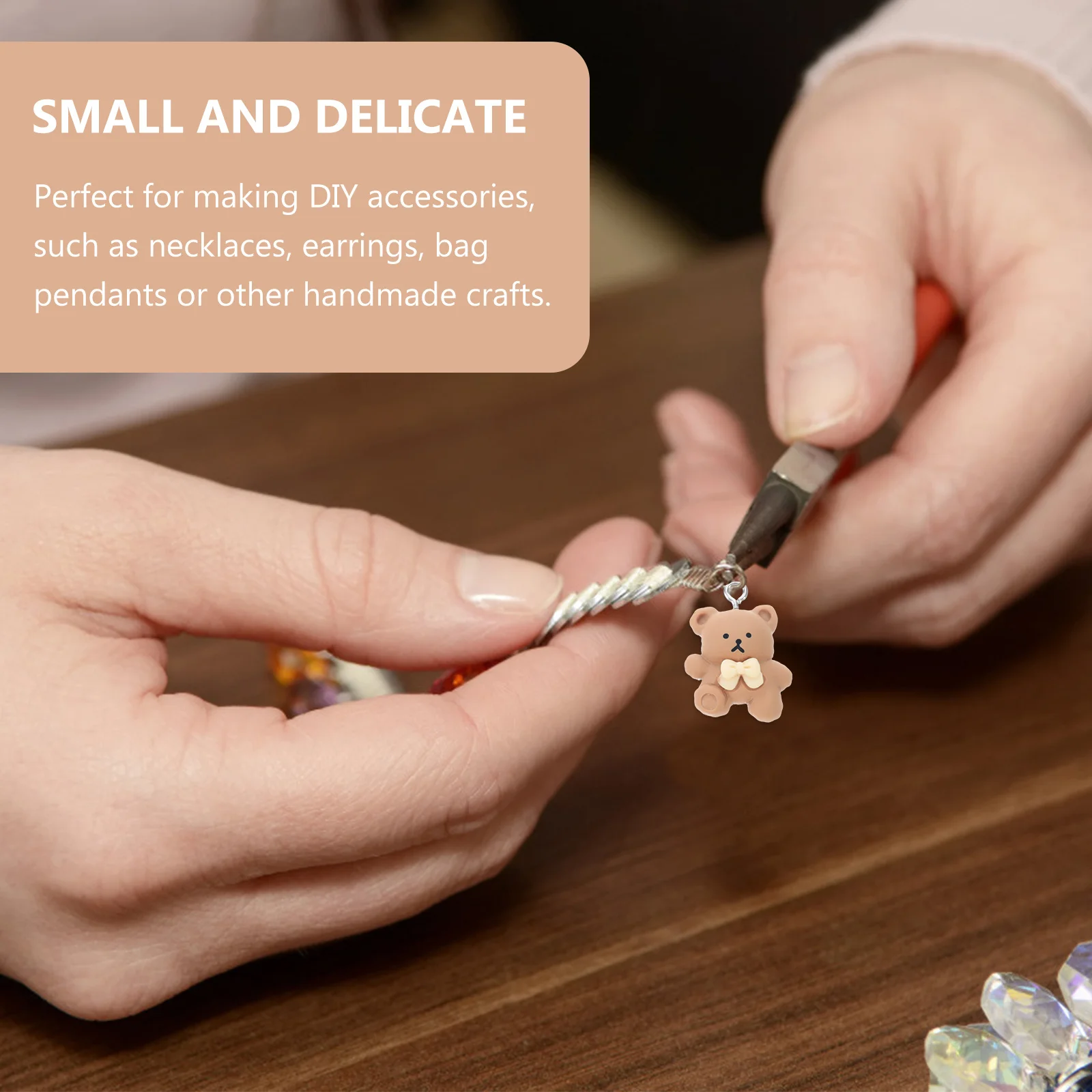 

24Pcs Resin Bear Jewelry Charms Small Pendants for DIY Necklace Bracelet Keychain Craft Accessories Bear Charms