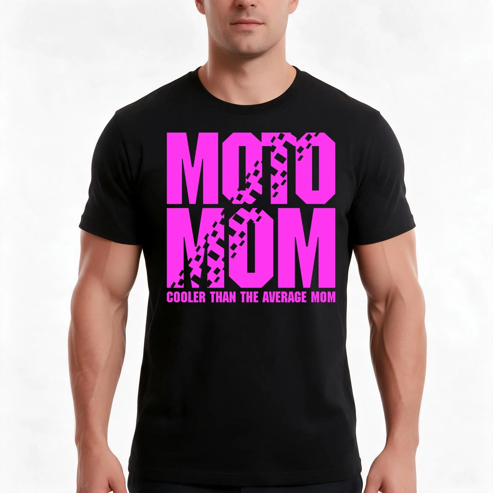 Moto Mom Hoodie Cooler Than The Average Mom T-Shirt, Summer Casual Cotton Tee, Oversized Streetwear Tops, Vintage Graphic Print