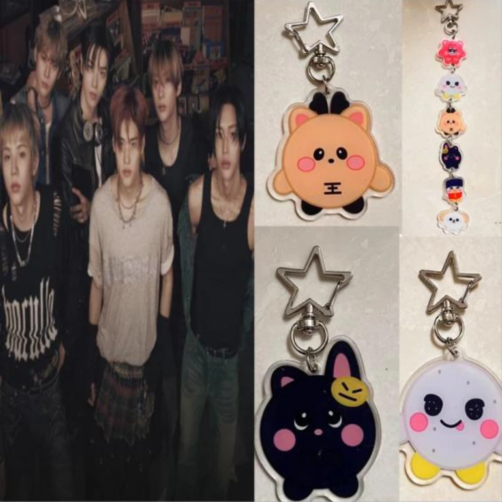 Korean RII Boy Band Group Keychain New Album Love 119 Cute Cartoon Image Sung Chan Keychain Holder Gift Bag Charm Accessories