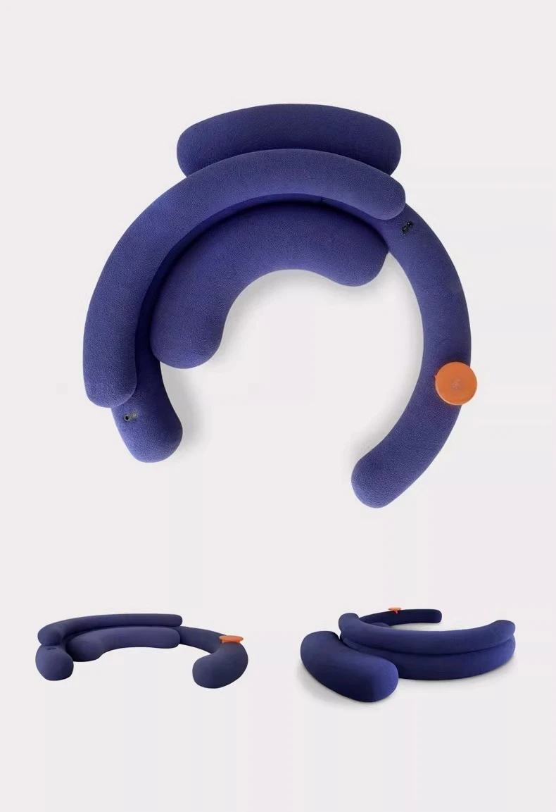 Semicircular arc moon fabric sofa, Italian minimalist, home sofa combination