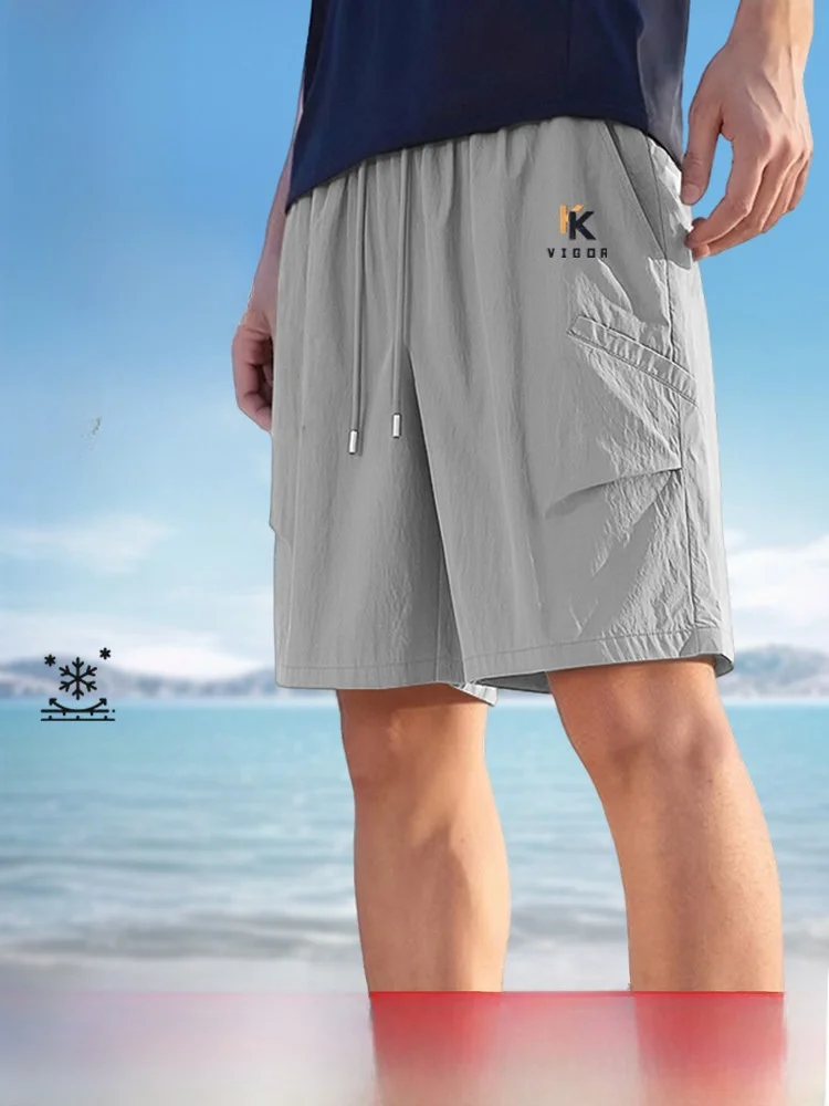 

Jeanswest Qui Dry Sports orts Men's Summer Ice Silk Thin Five-Quarter Running Casual Pants Loose Fit mid Waist Long Pants