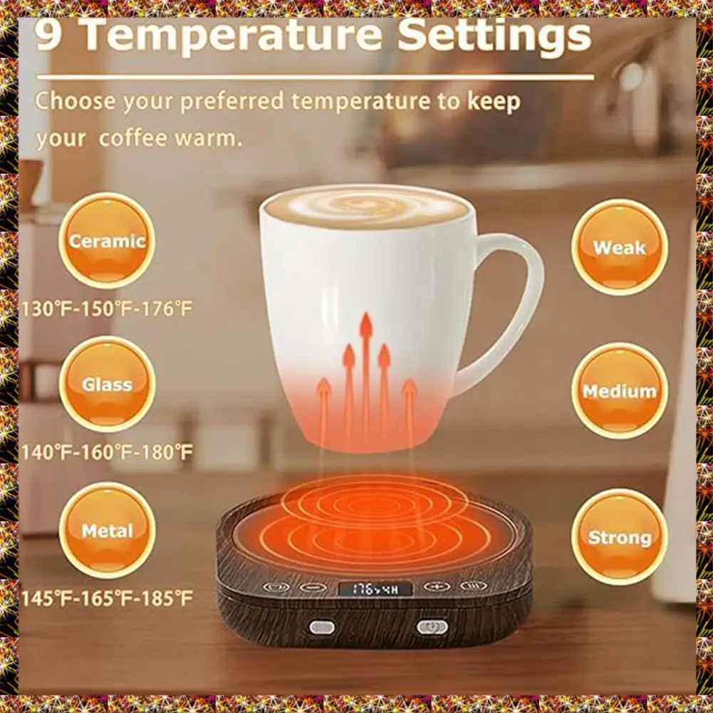 BTCL เครื่องอุ่นแก้วกาแฟ,เปิด/ปิดอัตโนมัติเครื่องอุ่นแก้วอัจฉริยะแรงโน้มถ่วงพร้อมการตั้งค่าอุณหภูมิ 3 ระดับ,ตัวจับเวลา 1-9H,สําหรับแก้วทั้งหมด US Plug Durab