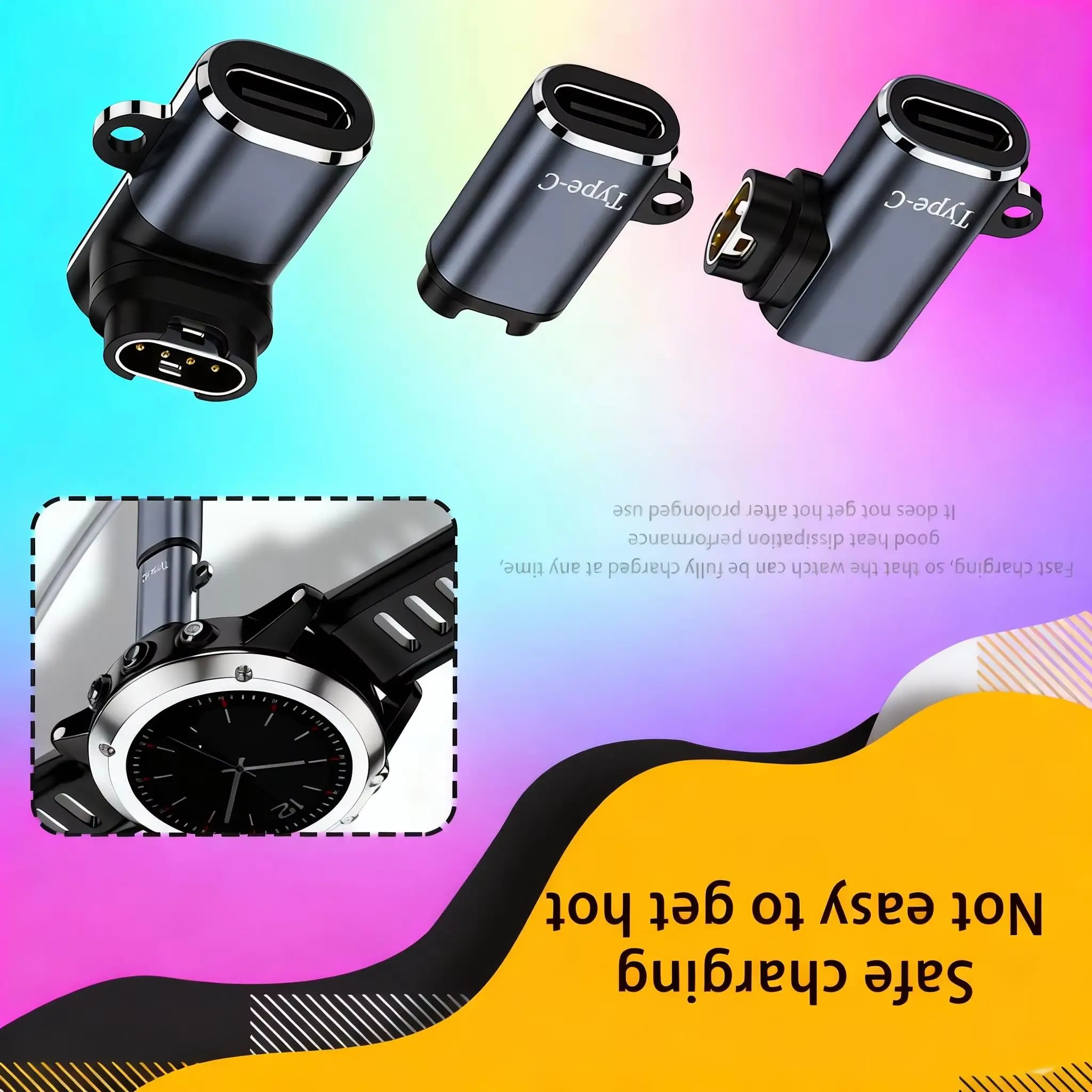 Typ C Ladegerät Adapter für Garmin Fenix 7 7X 5S 6 6X 6S PRO Smart Watch Ladekonverter Zubehör