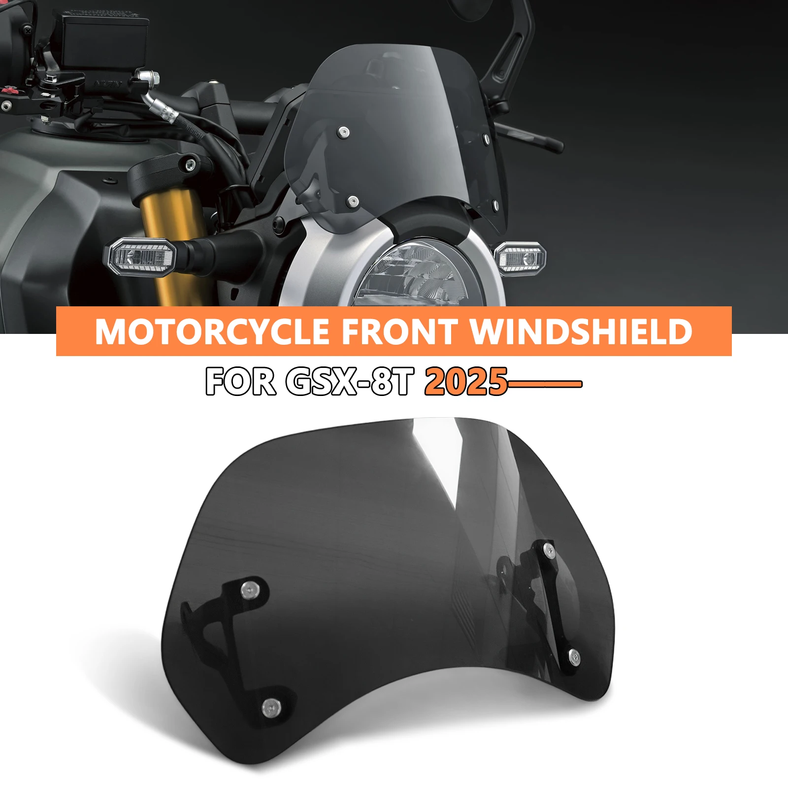 For GSX-8T 2025 GSX 8T 2026 gsx8t Motorcycle Frontal Plate WindScreen Headlight Windshield Wind Deflector