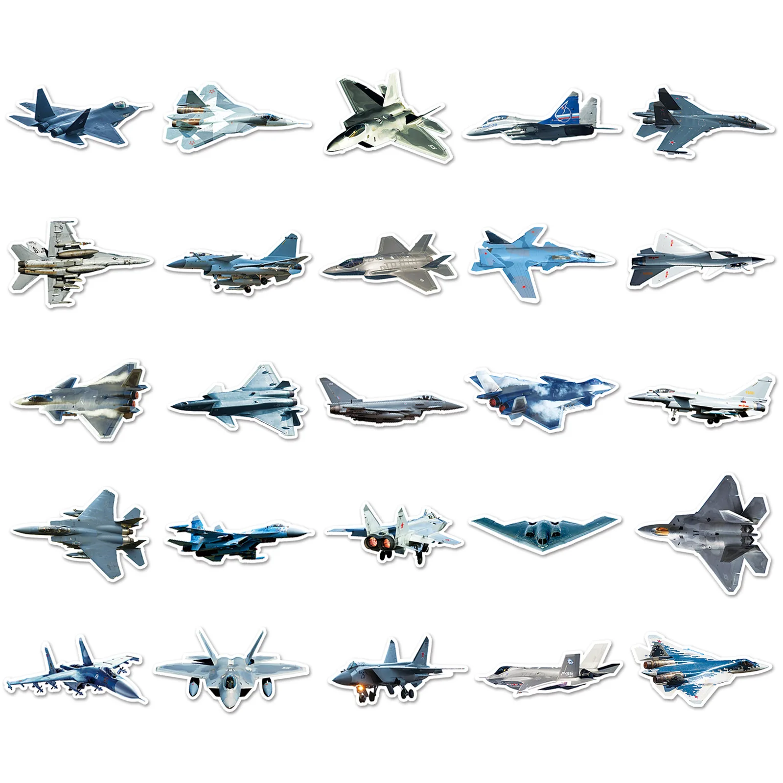 50 Pcs Worldrenowned Military Fighter Aircraft Waterproof Sticker Creative Graffiti Notebook Skateboard Laptop Decoration