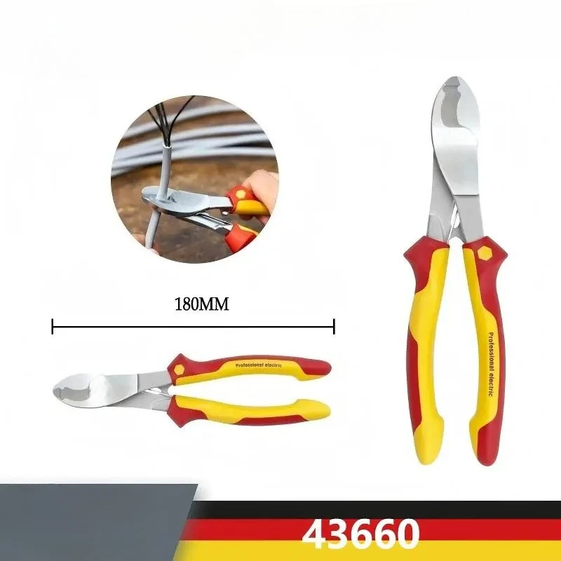 

WHA 43660 Insulated wire cutter 180 mm, electrician Electrician's cable cutter, hand tool