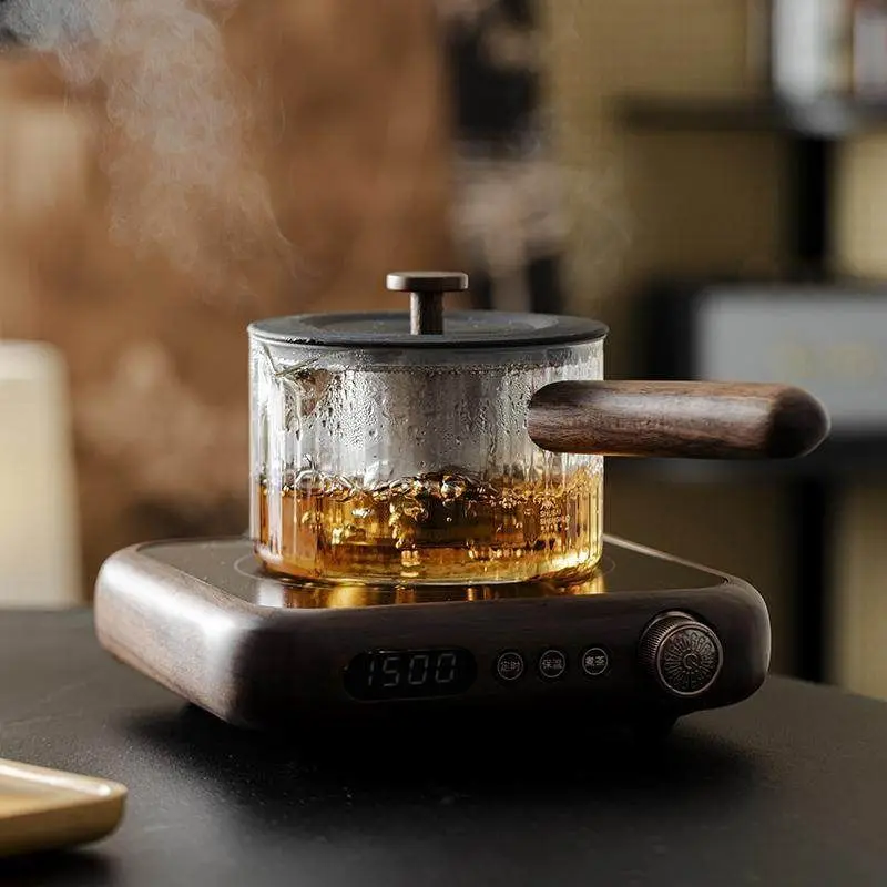 

High Borosilie Glass Tea Kettle with Side Handle Heat Resistant Large Capaci Water Boiling Pot for Home Use Tea Strainer