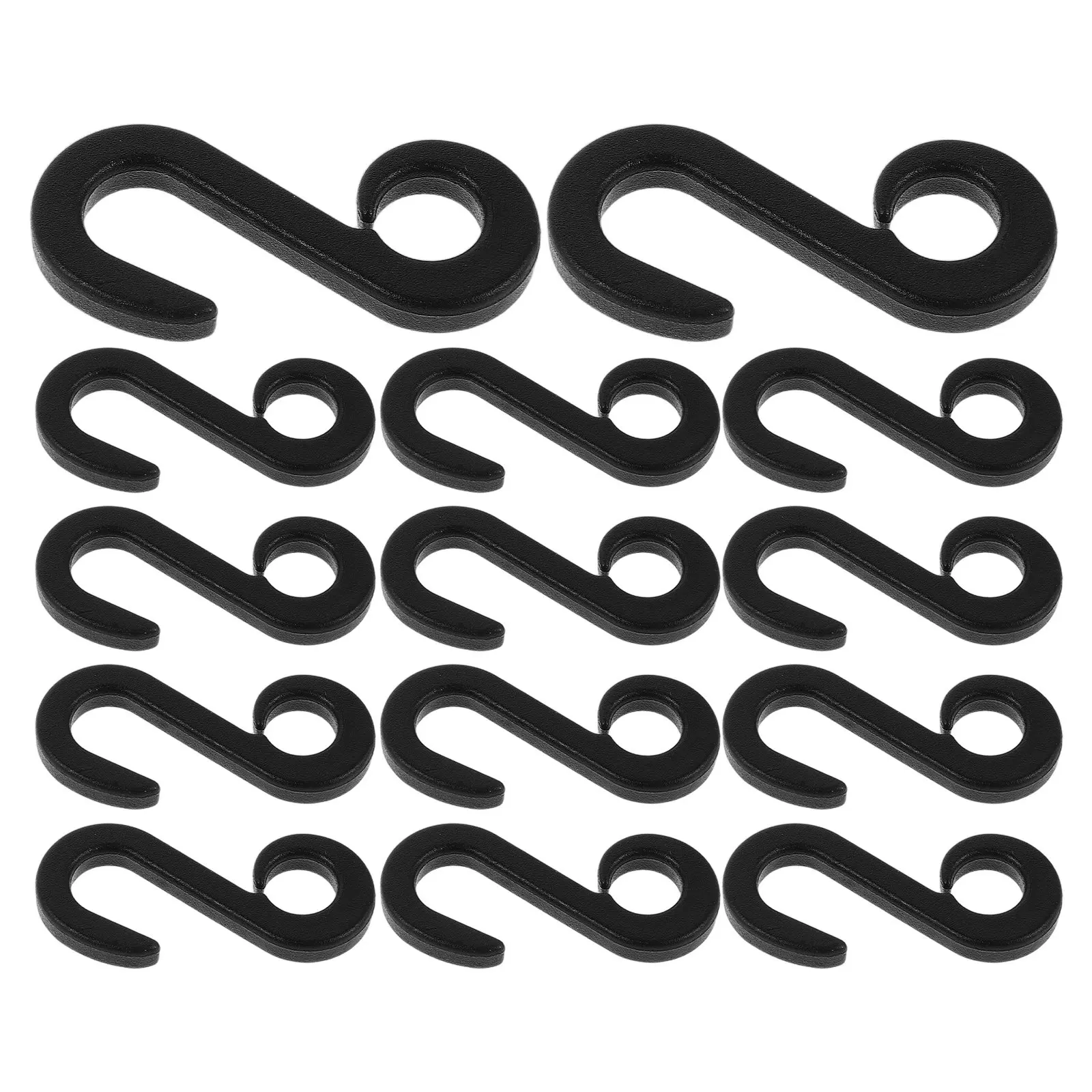 100pcs Plastic Snap Hook Clips Camping Tent Rope Buckles S-Shaped Buckles For Cargo Nets Tent Rope Fasteners