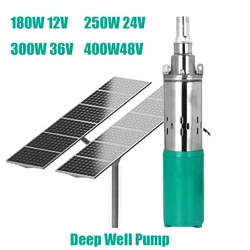 Hochwertige Solar-Gleichstrom-Wasserpumpe 12V 24V 36V 48V Hoch hub batterie Gleichstrom-Schrauben pumpe Tiefbrunnen pumpe Tauch pumpe