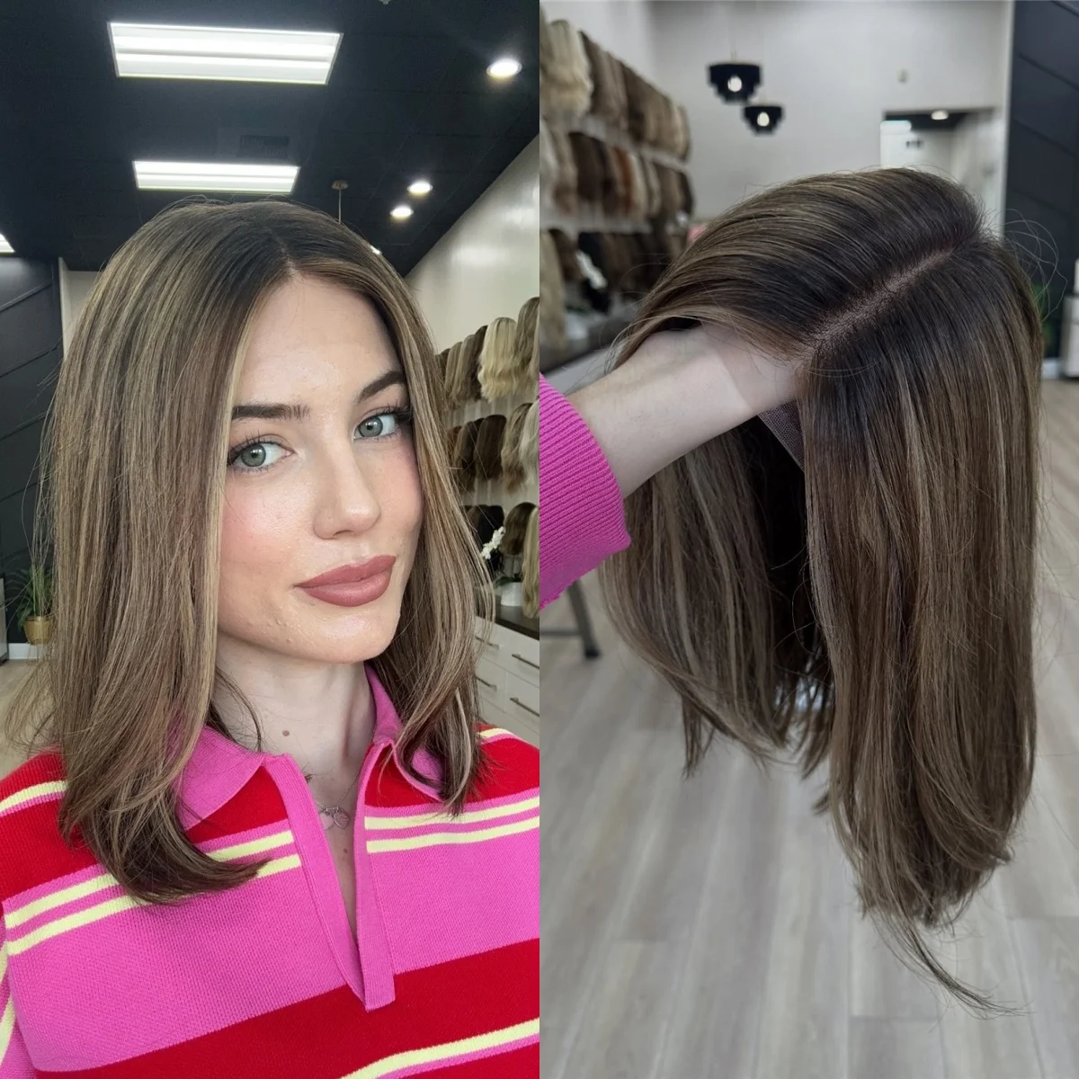 

16-дюймовый парик-каре из высококачественного синтетического волокна, прямой, с эффектом балаяж, блонд, Hot Star Hair, длина до плеч, 13*4, свободная линия ростка, премиум-волокно