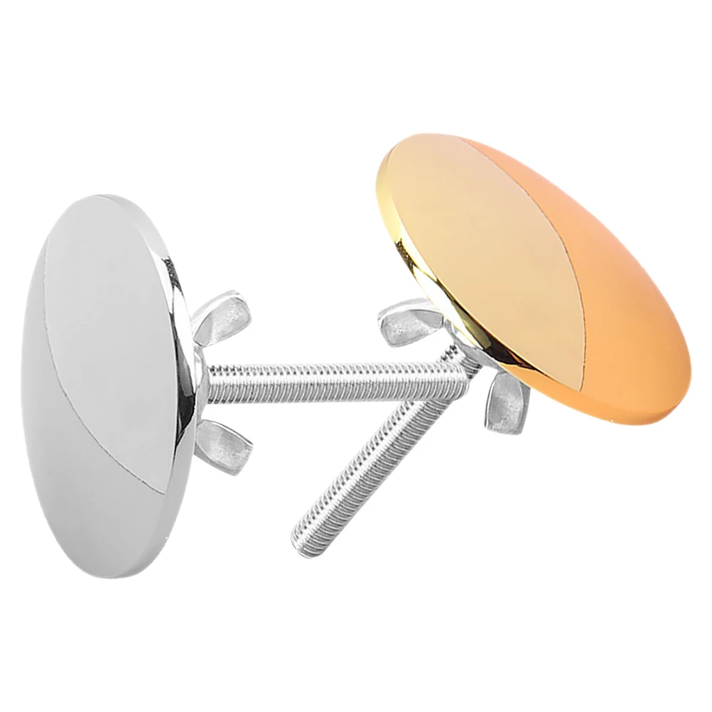 

2Pcs Sink Hole Cover Faucet Cap Kitchen Bathroom Stainless Steel Metal Decorative Leak Proof Design Silver Gold