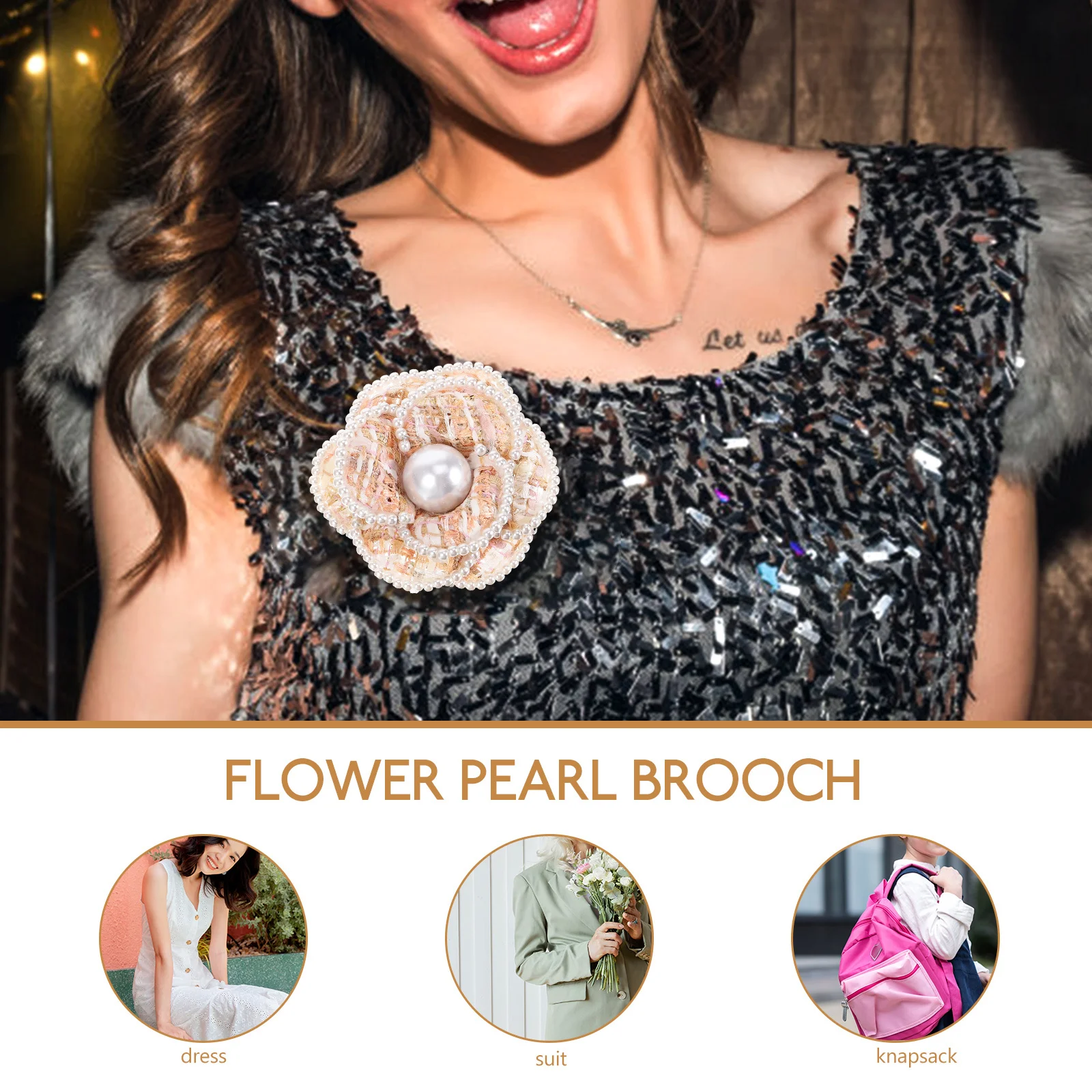 เข็มกลัดมุก เข็มกลัดติดปกเสื้อ เข็มกลัดรูปดอกไม้ สำหรับตกแต่งชุดสูท หมวก เสื้อผ้า กระเป๋าเป้ เข็มกลัดติดหมวก