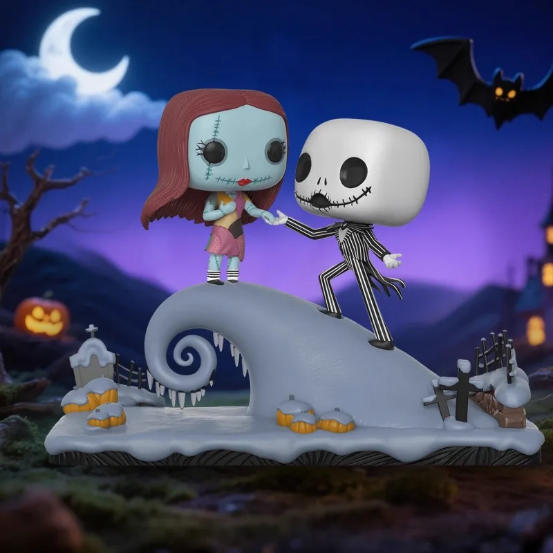 

FUNKO POP 《Кошмар перед Рождеством: Джек и Салли》Аниме Экшн Настольное украшение Орнамент Модель Игрушки Коллекционная модель