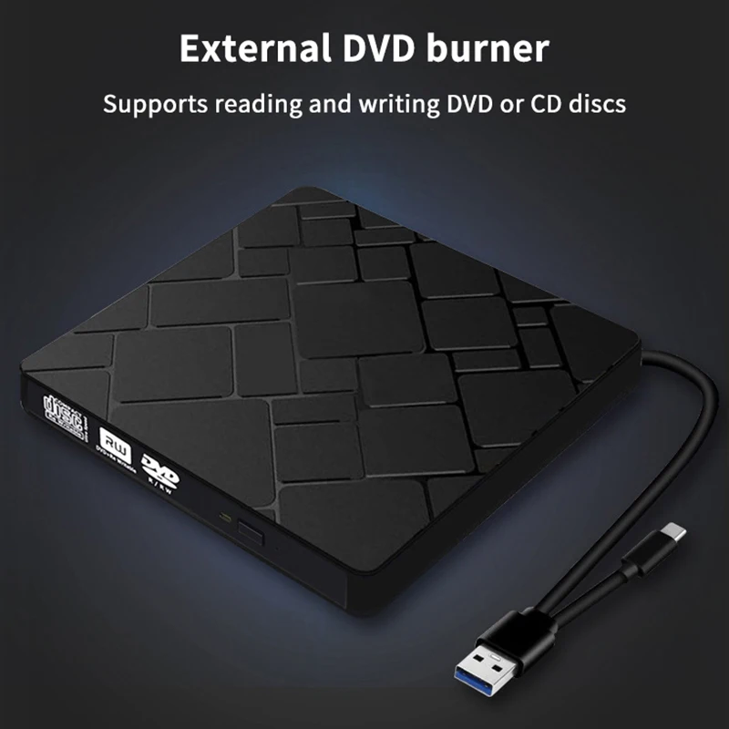 【U】TypeC+USB 3.0 محرك بلو راي خارجي CD24X أدوات محرك عالية السرعة ومحول كاتب حرق DVD CD خارجي A3Y9 #6