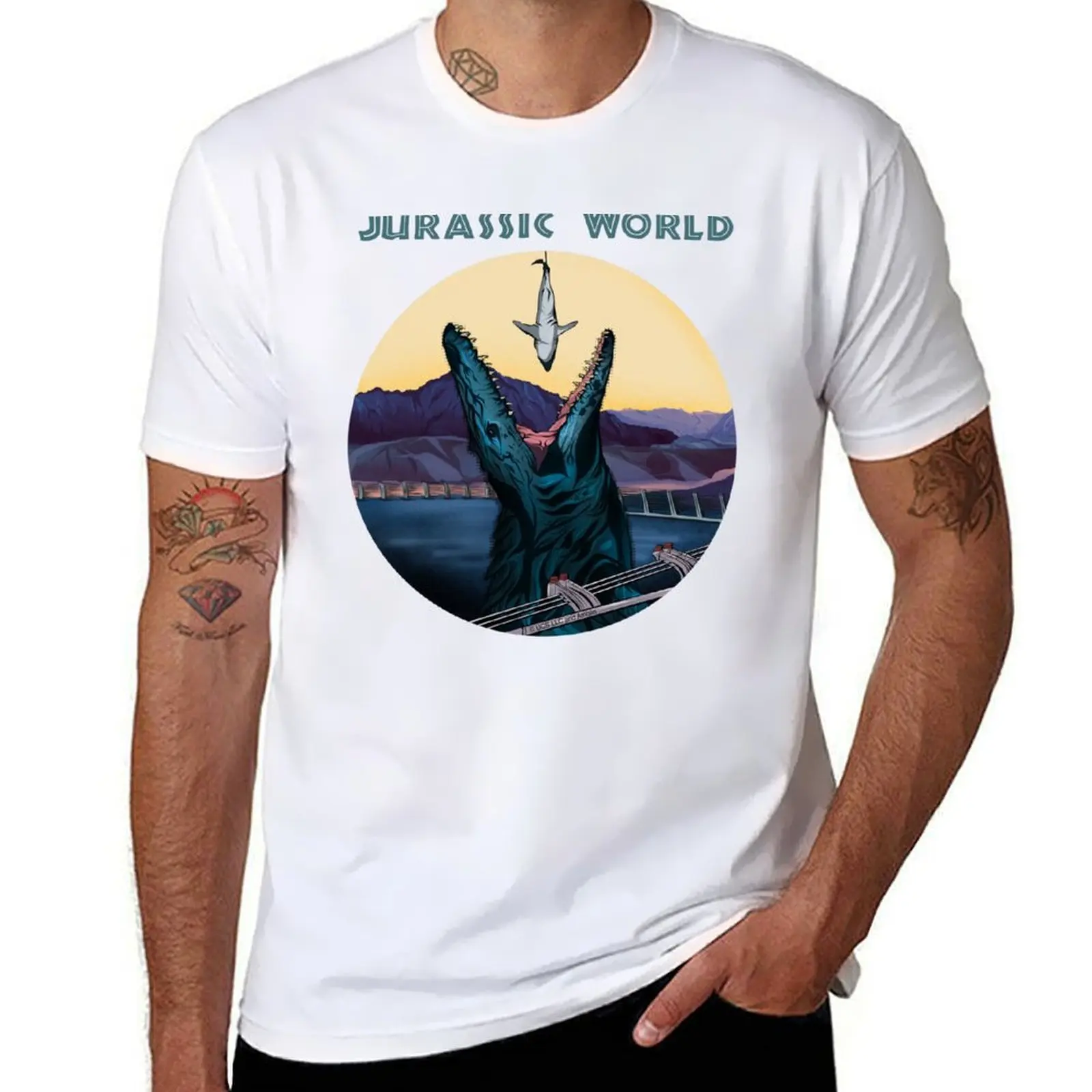 

Jurassic World - Mosasaurus Feeding Show T-Shirt t shirt men 100% cotton luxury brand man t shirt summer T-Shirt