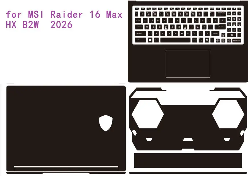 for MSI Raider 16 Max HX B2W 16 inch 2026 Pre CUT Matte Vinyl Laptop Sticker, Removable Laptop Decal