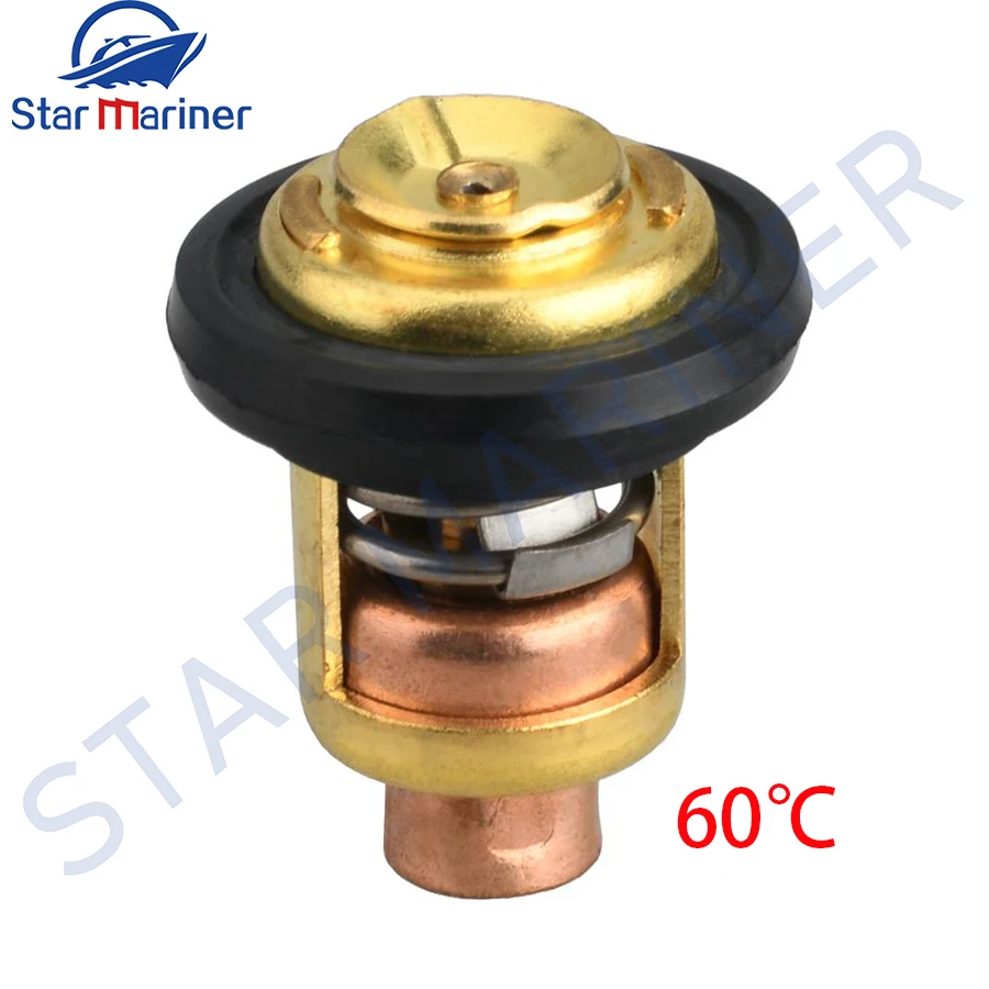 6D9-12411-00 6G8-12411-01 6G8-12411-02 Thermostat 60℃ 140℉ For Yamaha Outboard Motor 4 Stroke 60HP F60A F60C F60F 60CV Replaces