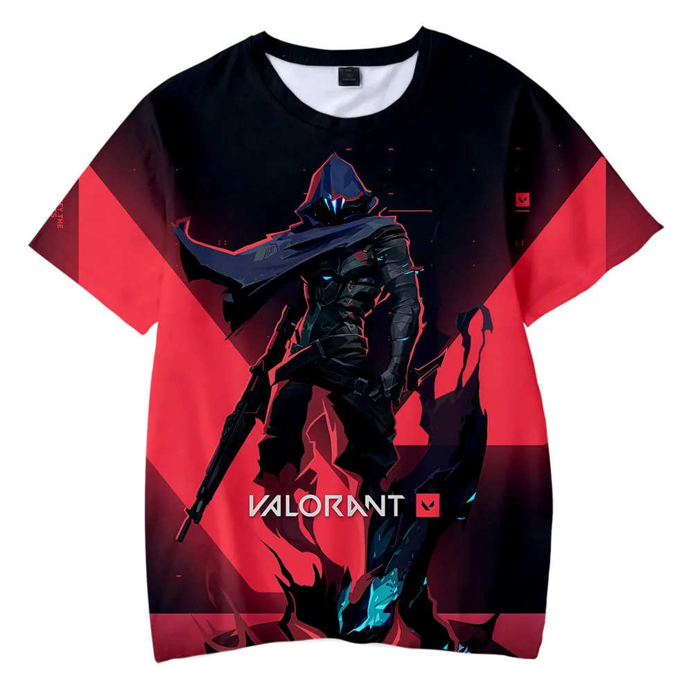 Hot Game Valorant 3D Print T Shirt for Kids Aldult Phoenix Sage Sova Viper Jett Raze Killjoy Skye Yoru Cypher Cosplay Costume