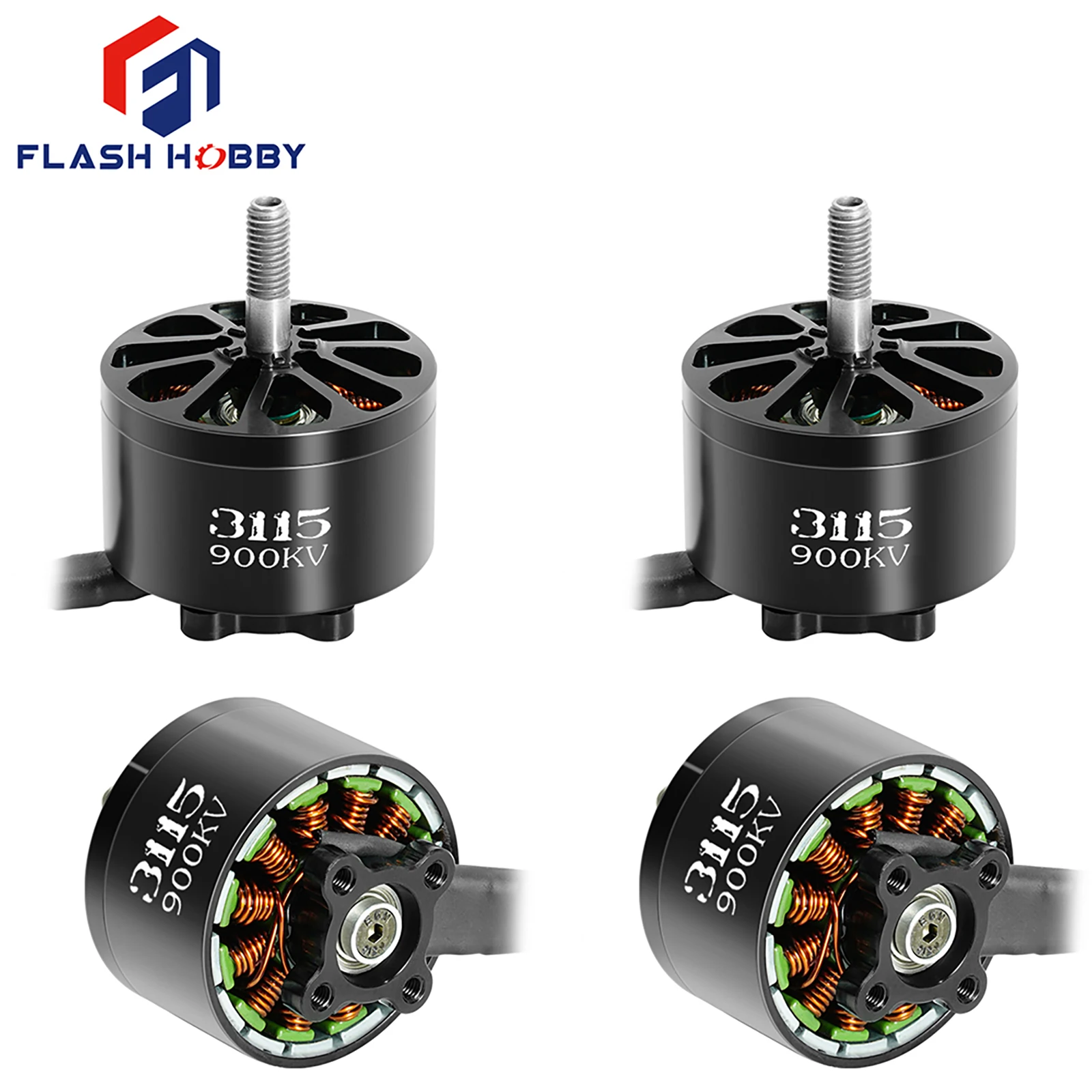 4PCS Flashhobby A3115 3115 900KV Brushless Motor 6S LIPO for FPV Freestyle 9inch 10inch Long Range Cinelifter Drones