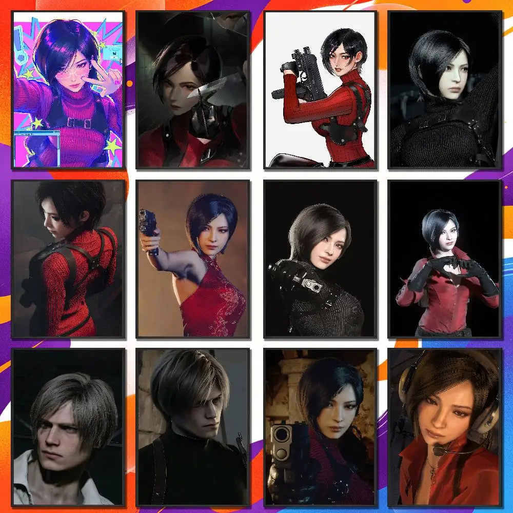 For Resident Evil Ada Wong Leon S Jill Valentine Poster Cover Wall Sticker Bedroom Custom Self-adhesive Decoration Fans Playbill