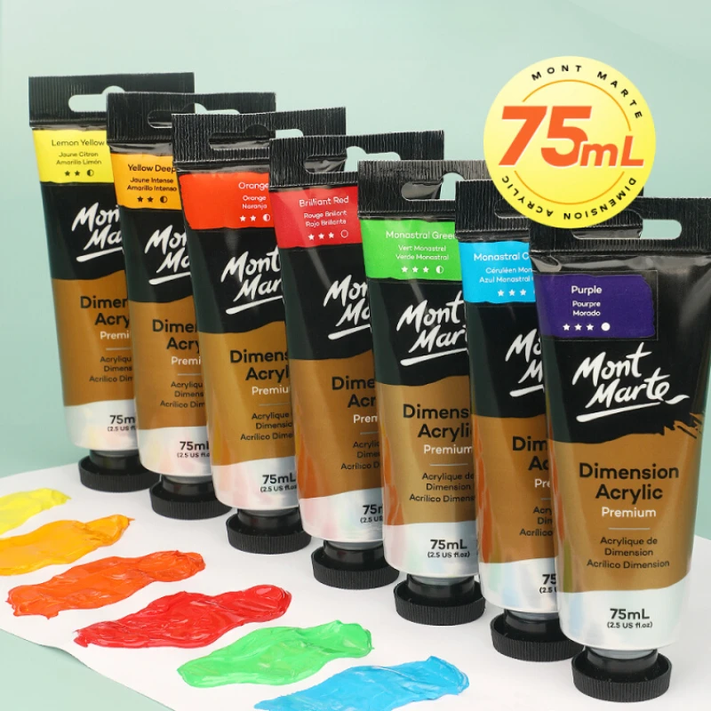 48-color High-gloss Shaping Acrylic Pigment Student DIY Creation Professional Waterproof Hand-painted 75ml Acrylic Pigment