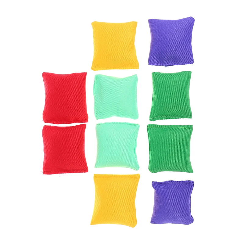 10PCS Kids Sandbag Throwing Toys Classic Outdoor Sports Toys Colorful Handmade Sandbags Sensory Training Stress Relief Toys