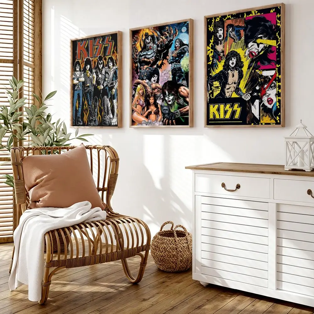 Band K-KISS Poster Wall Stickers HD Painting Self Adhesive Art Decals for Bedroom Living Room Home Decor view 2