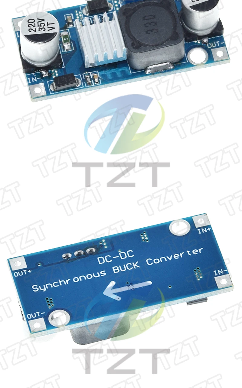 1/2/5PCS DC 7-32 bis 1,5-30V 3A 30W DC-DC einstellbares Step-Down-Leistungsmodul mit synchroner Gleichrichtung über LM2596 mit Kühlkörper – Detail 7