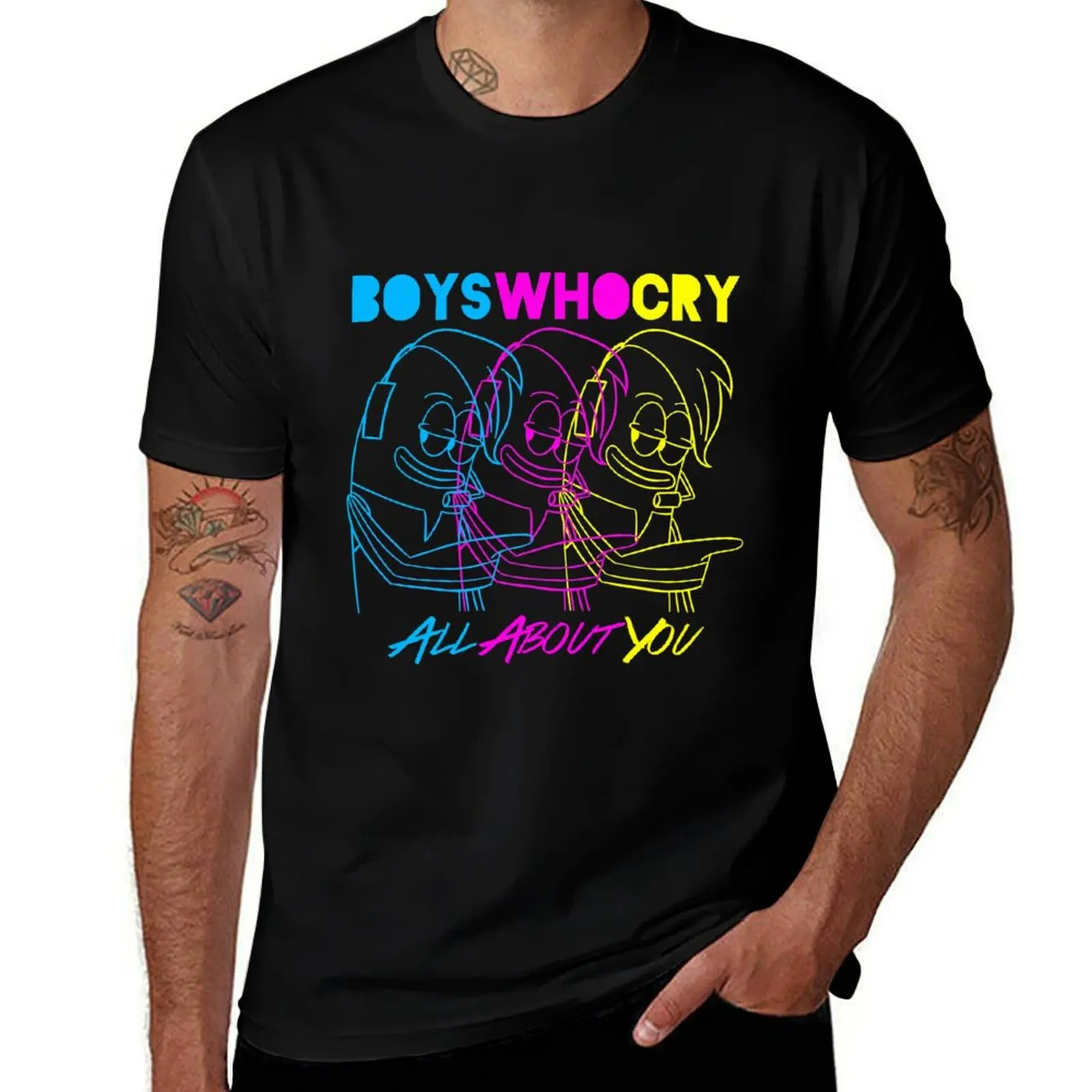 

Boys Who Cry (Cyan, Magenta, Yellow) T-Shirt t shirt custom print anime t shirts for man man t shirt summer T-shirt