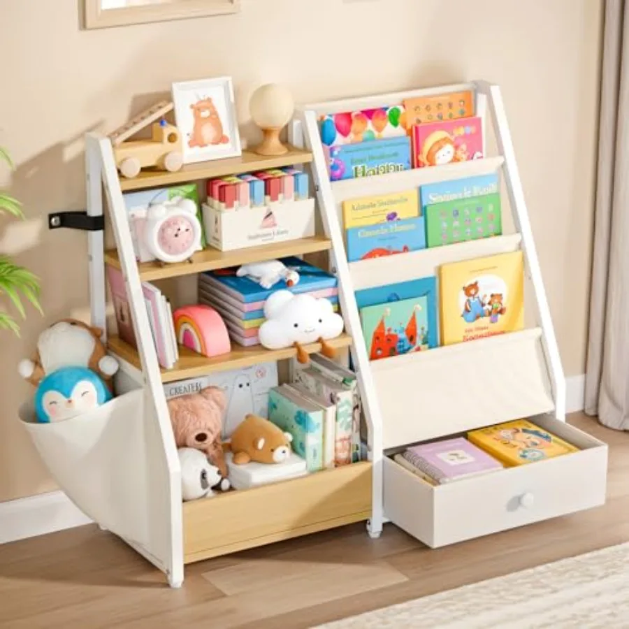 

Bookshelf and Toy Storage - Book Shelf for Rooms Toddler Bookshelf Baby Bookcase for Nursery Montessori Toy Organizer
