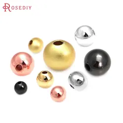 2MM 2.5MM 3MM 4MM 5MM 6MM 8MM 10MM Brass Matte Gold Color Solid Round Ball Bracelets Beads Spacer Beads Jewelry Making Supplies