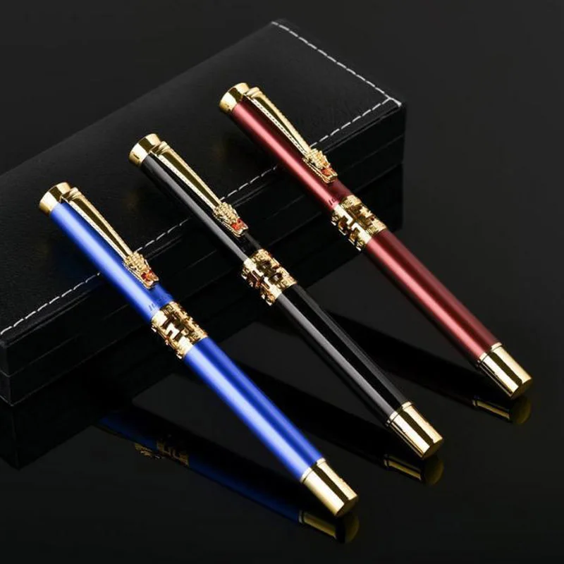 Azul Hollow Out Metal Caneta-tinteiro, Artigos de papelaria, Material de escritório, Canetas de tinta caligrafia, Luxo, 707, Novo