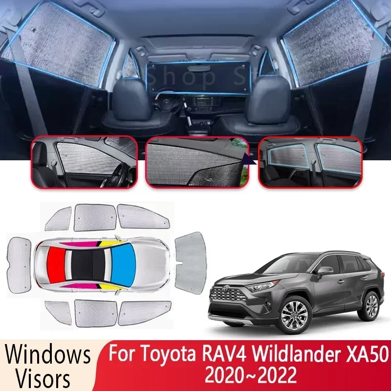 Car Sun Shade For Toyota RAV4 Wildlander XA50 2020~2022 Windshield Sunshade Heat Insulation Auto Protection Visor Accessories