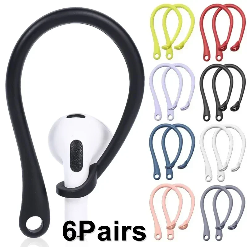 Ganchos de ouvido de silicone para Apple AirPods Pro, fone de ouvido antiqueda, acessórios esportivos, suporte de ganchos, 1-6 pares, 1, 2, 3