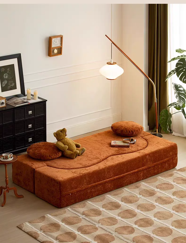 

Italian Compressed Sofa Minimalist Retro Corduroy Flip Sofa Bed Foldable Washable Customizable for Living Room 2025