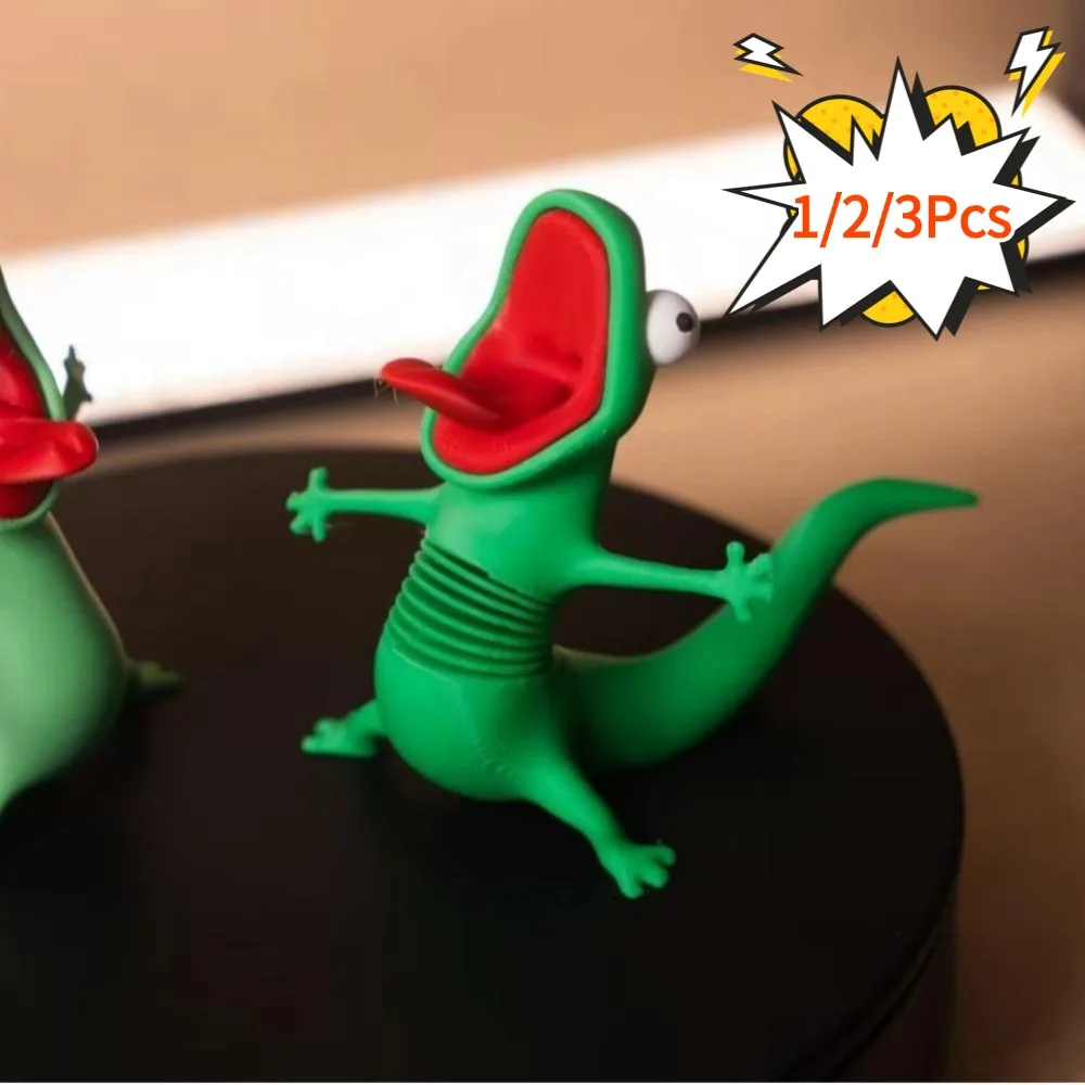 Shaking Lizard Car Dashboard Decoration Spring Dancing Bobble Head Toy Cute Stress Relief Ornament Auto Interior Accessories