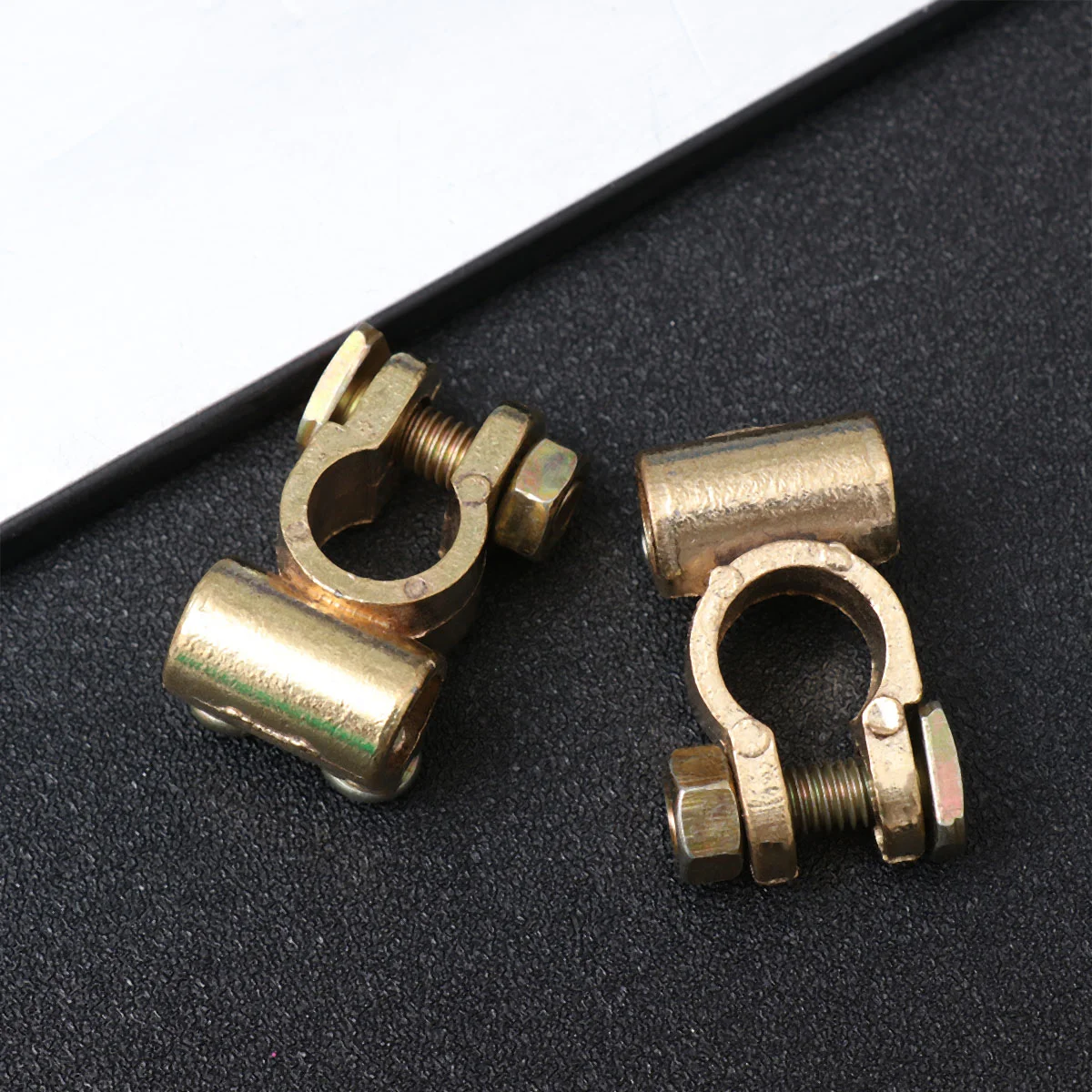 

2pcs Car Terminal Auto Terminal End Terminal Clamp Connector Golden car clamp