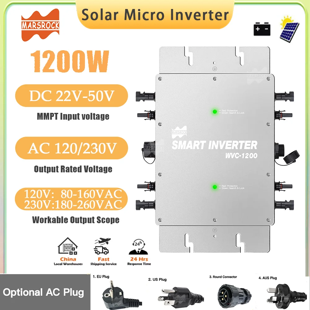 الشمسية شبكة التعادل Microinverter DC23-50V إلى AC120V 230 فولت 1200 واط محول الألواح الشمسية للوحة طاقة شمسية 4 قطعة 250-330 واط متصلة الغاز