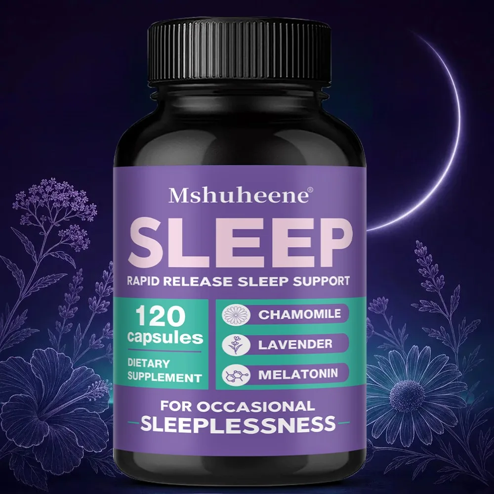 Melatonin 5g + Valerian Root for Sleep, Daily Calm & Stress Relief Support, Natural Sleep Aid, 120 Capsules