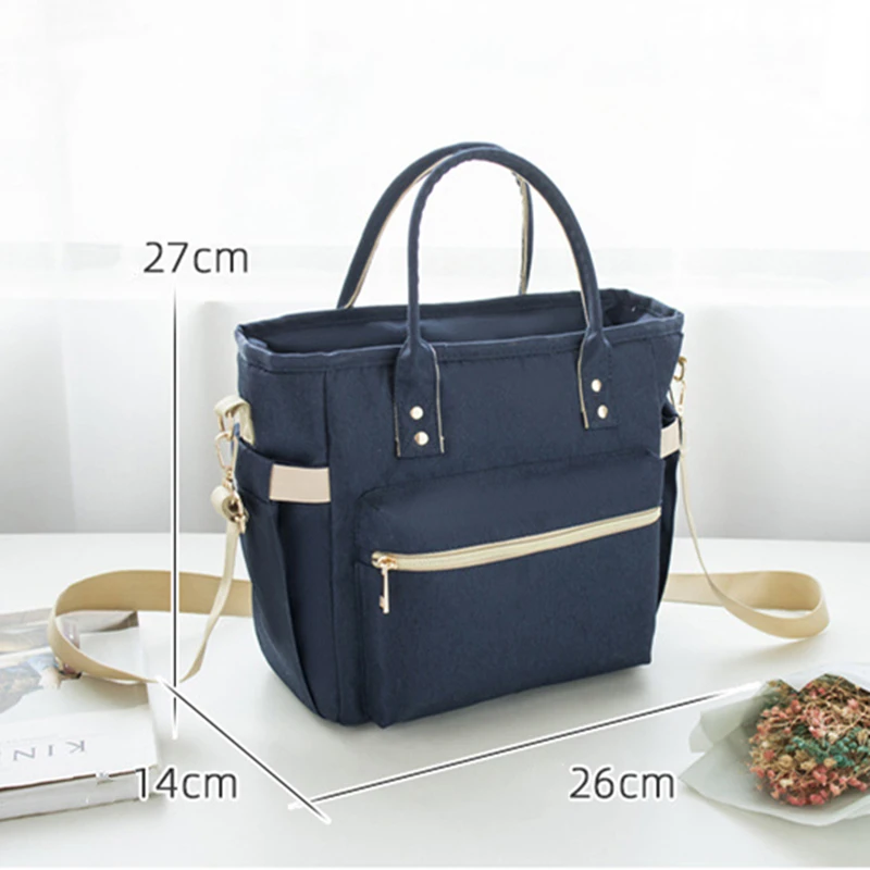 Waterproof Oxford Thermal Women Lunch Bag Large Capacity Portable Crossbody Bento Box Cooler Tote Bag Picnic Food Container