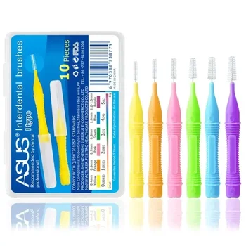 60ชิ้น0.6-1.5มิลลิเมตร interdental แปรงอุปกรณ์ดูแลสุขภาพ tooth Push-Pull escova เอาอาหารและคราบจุลินทรีย์เครื่องมือสุขอนามัยช่องปากที่ดีขึ้น