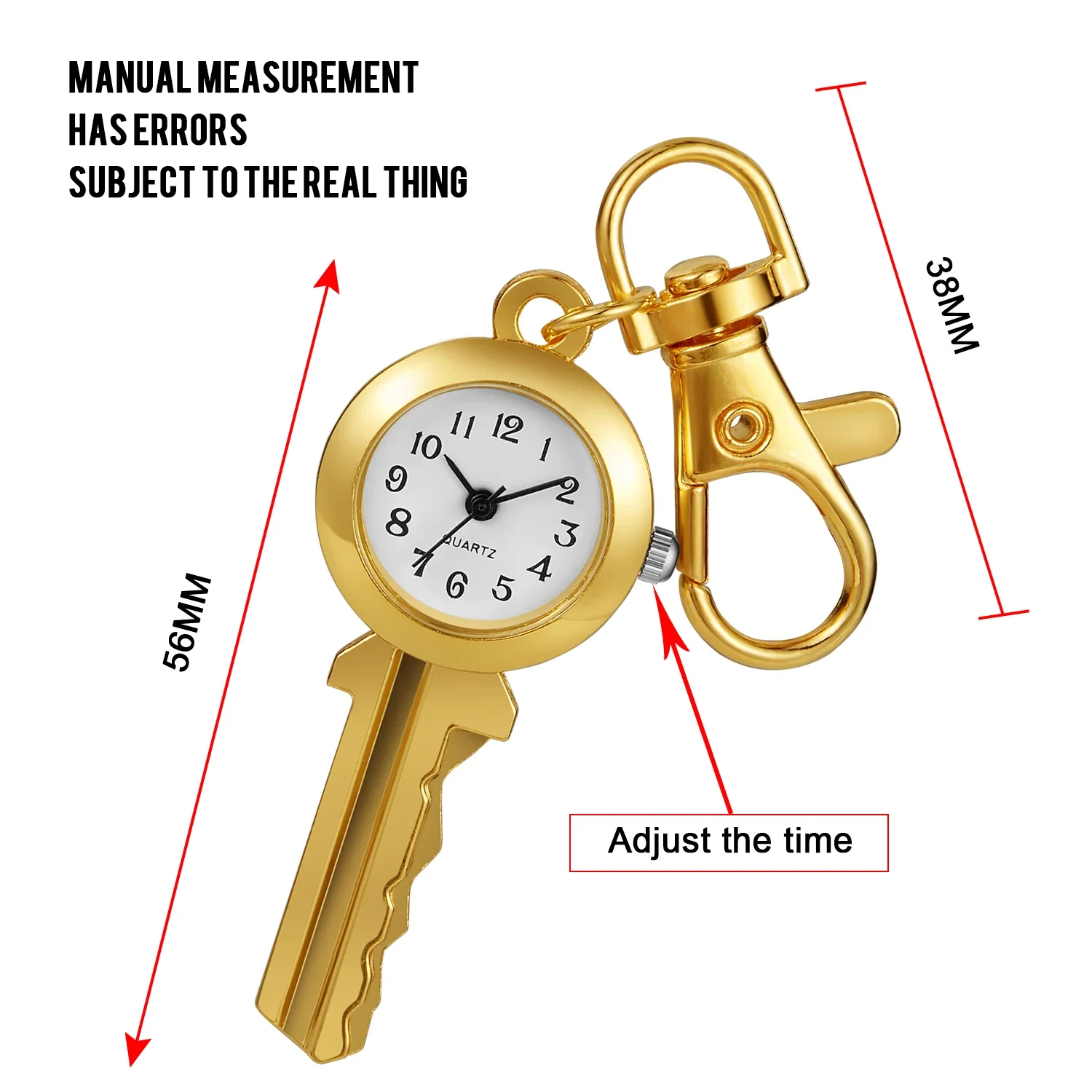 Orologio da tasca con Design a chiave d'oro orologio al quarzo con portachiavi per bambini Vintage squisito da uomo e da donna