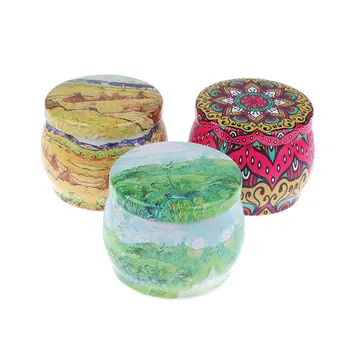 Vintage plechovka na svíčky, úložný box na cukrovinky a sušenky, dóza na suché koření, vhodná pro kutily, výrobu kosmetických mastí, vánoční... 10 nejlepší prodej plechovky na svíčky - №8