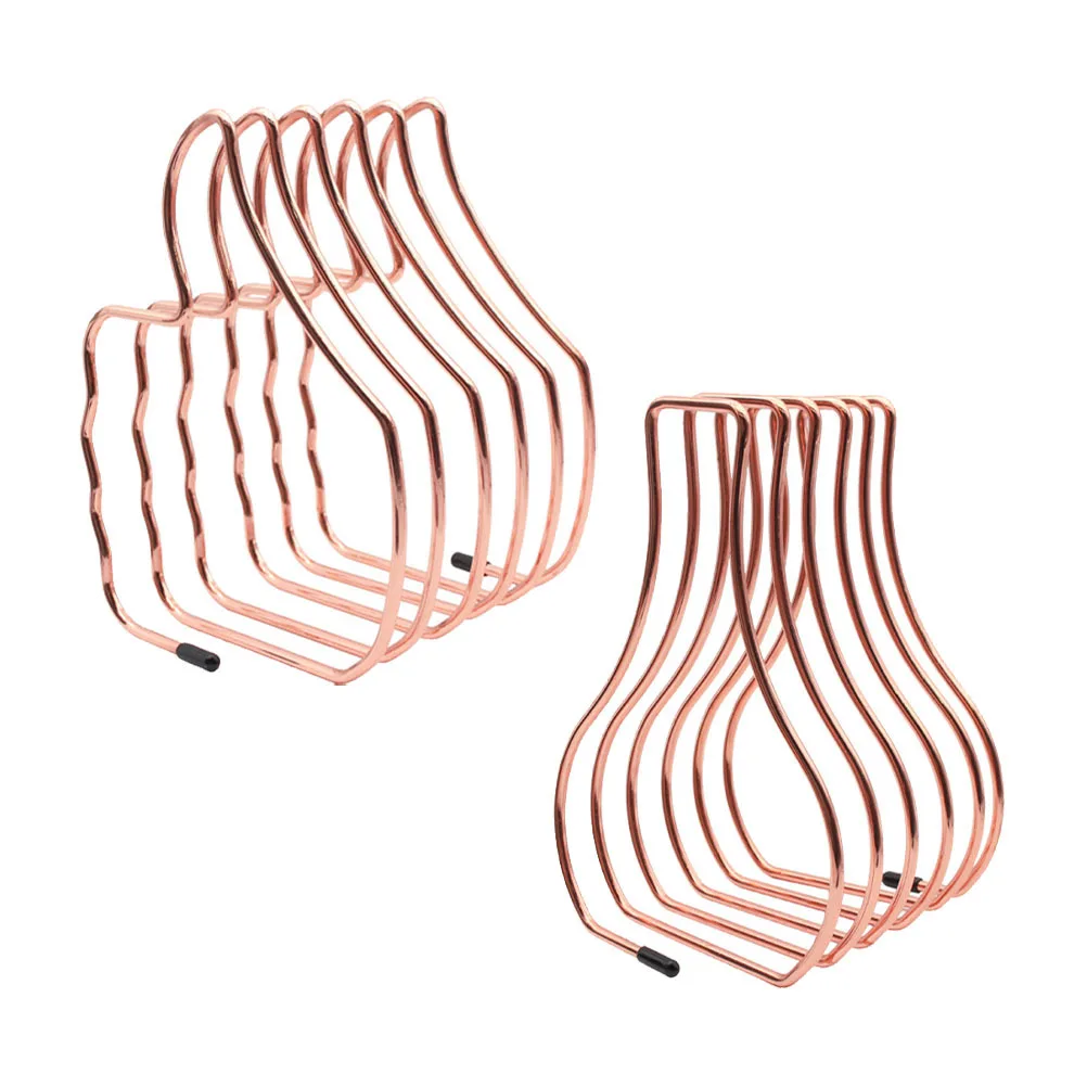 

2Pcs Thumb Bookends Simple Style Iron Bookshelf Accessories Rose Gold Exquisite Bookends Bookshelf Accessories